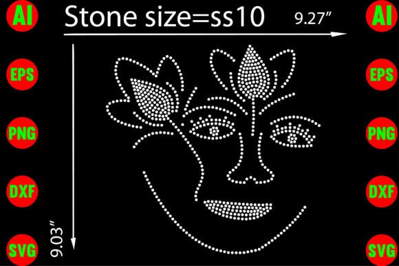 Girl Flower Rhinestone Templates Design: Instant Download