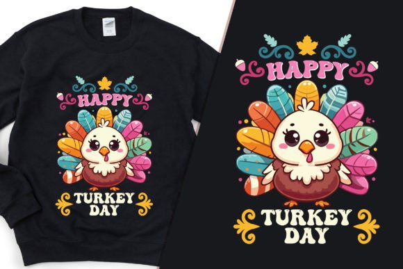 Happy Turkey Day Stylish T-Shirt Design