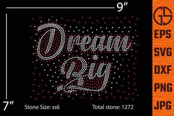 Rhinestone Template Design Dream Big